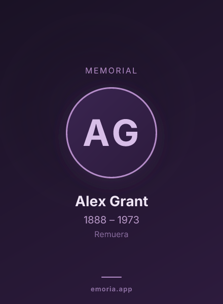 Memorial portrait of Alex Grant