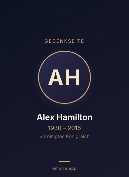 Gedenkportrait von Alex Hamilton