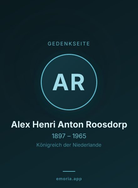 Gedenkportrait von Alex Henri Anton Roosdorp