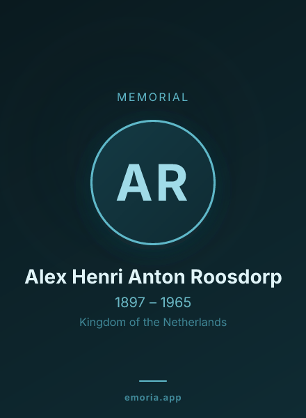Memorial portrait of Alex Henri Anton Roosdorp