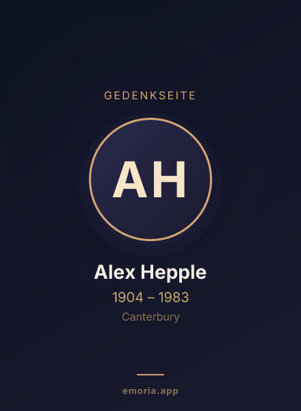 Gedenkportrait von Alex Hepple