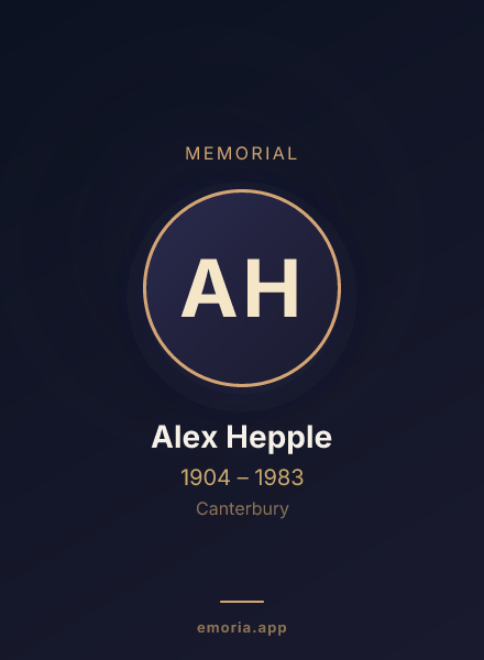 Memorial portrait of Alex Hepple