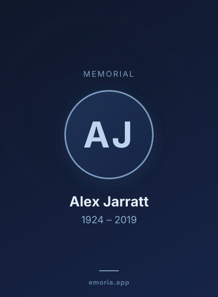 Memorial portrait of Alex Jarratt