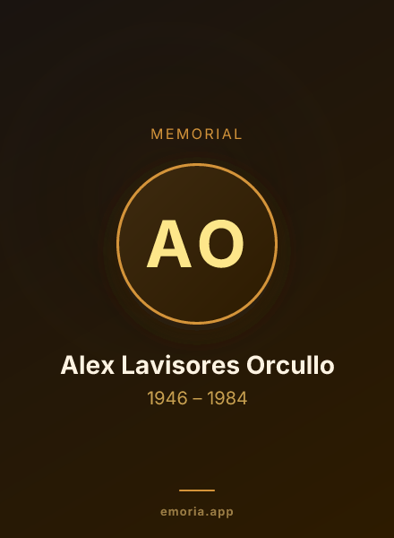 Memorial portrait of Alex Lavisores Orcullo