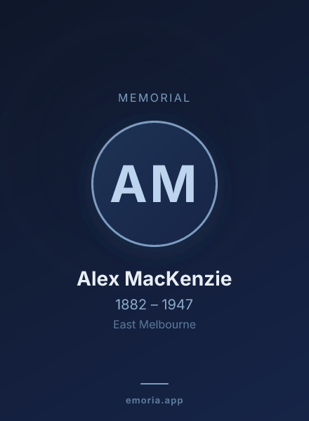 Memorial portrait of Alex MacKenzie