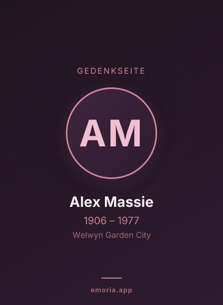 Gedenkportrait von Alex Massie