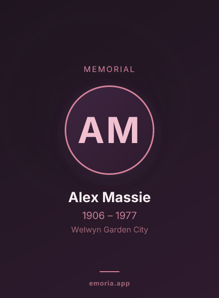 Memorial portrait of Alex Massie