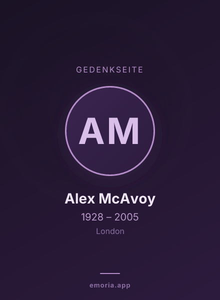 Gedenkportrait von Alex McAvoy