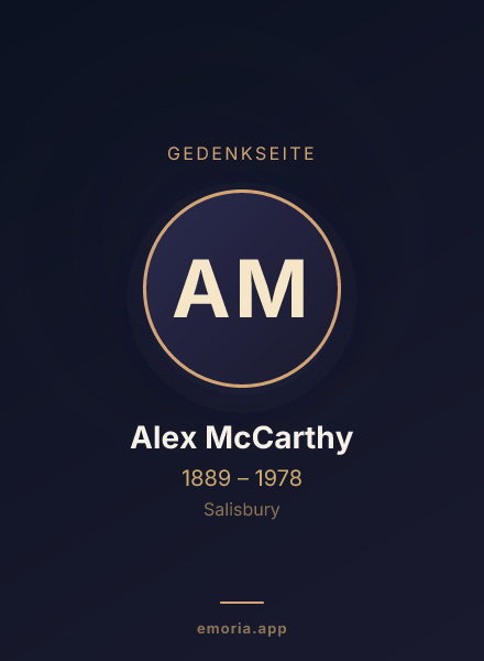 Gedenkportrait von Alex McCarthy