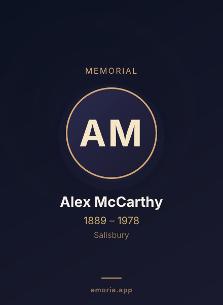 Memorial portrait of Alex McCarthy