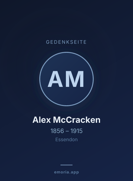 Gedenkportrait von Alex McCracken
