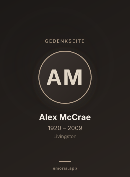 Gedenkportrait von Alex McCrae