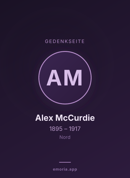 Gedenkportrait von Alex McCurdie