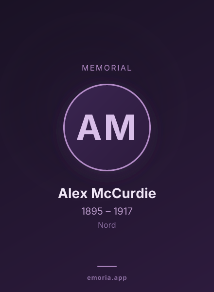 Memorial portrait of Alex McCurdie