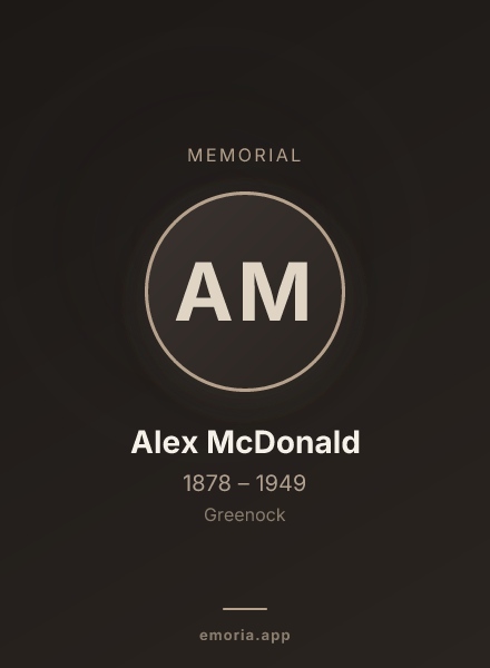 Memorial portrait of Alex McDonald