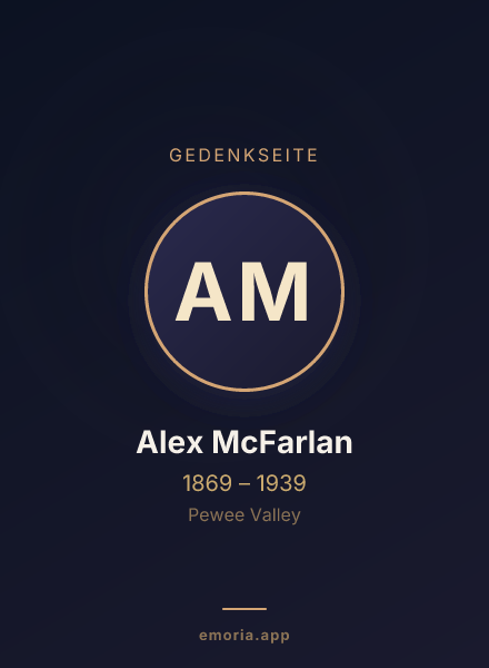 Gedenkportrait von Alex McFarlan