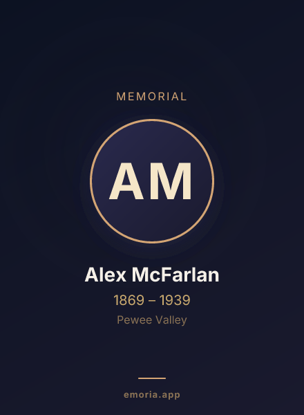 Memorial portrait of Alex McFarlan
