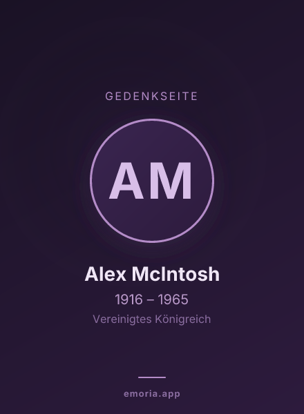 Gedenkportrait von Alex McIntosh