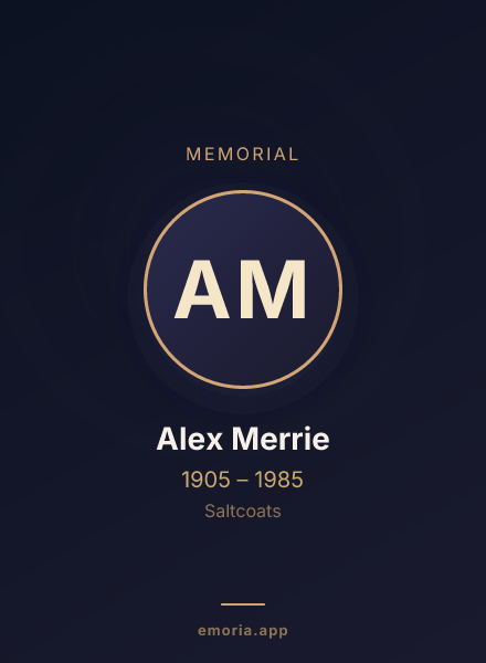 Memorial portrait of Alex Merrie
