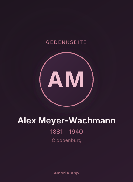 Gedenkportrait von Alex Meyer-Wachmann
