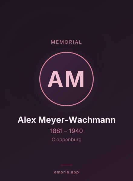 Memorial portrait of Alex Meyer-Wachmann