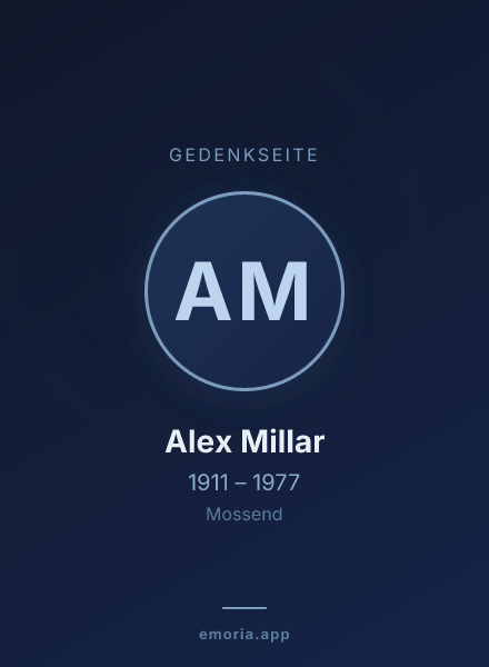 Gedenkportrait von Alex Millar