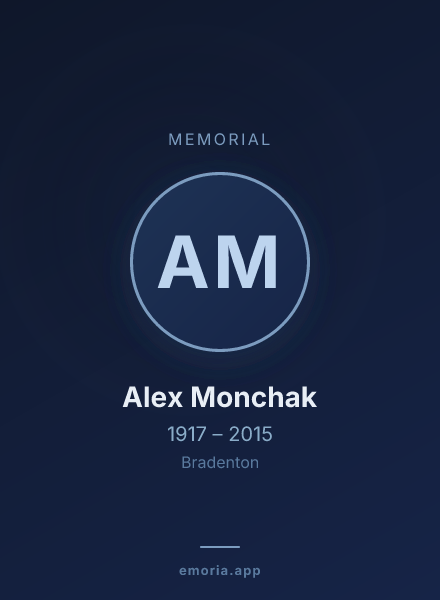 Memorial portrait of Alex Monchak