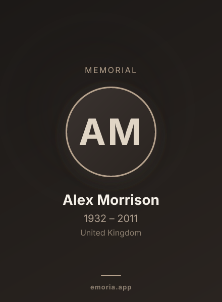 Memorial portrait of Alex Morrison