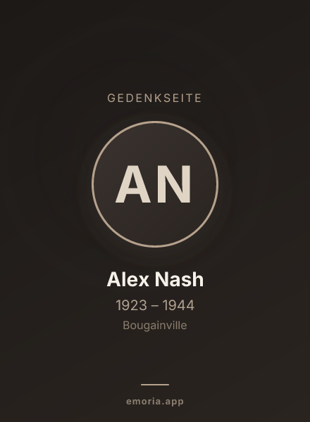 Gedenkportrait von Alex Nash
