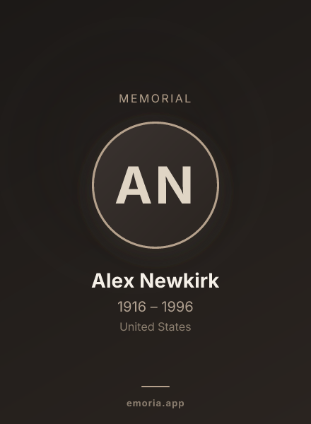 Memorial portrait of Alex Newkirk