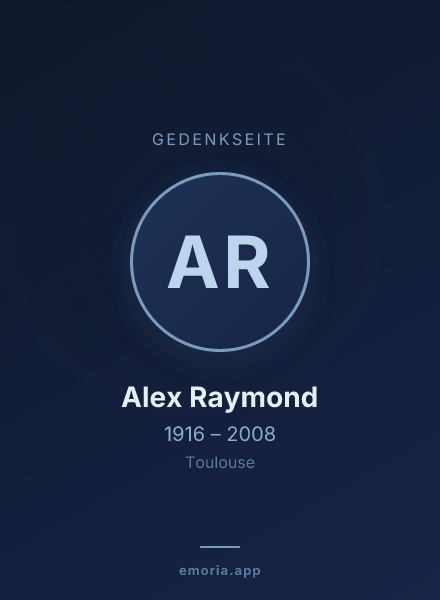 Gedenkportrait von Alex Raymond