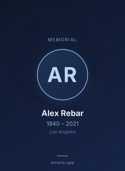 Memorial portrait of Alex Rebar