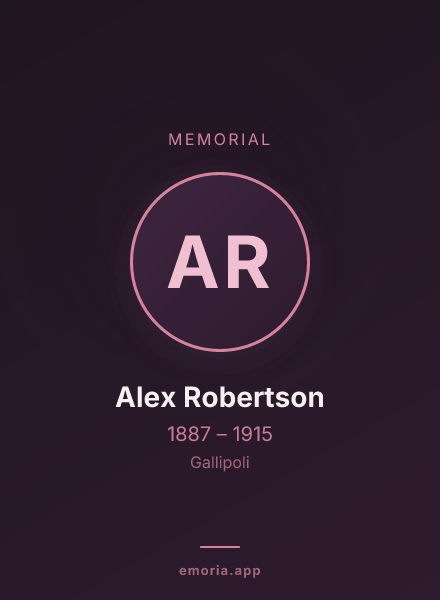 Memorial portrait of Alex Robertson