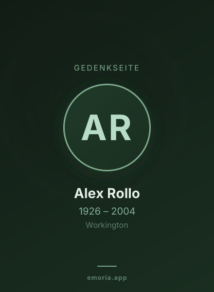 Gedenkportrait von Alex Rollo