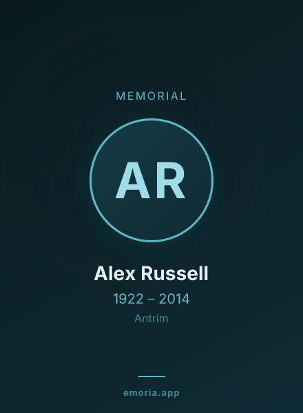 Memorial portrait of Alex Russell