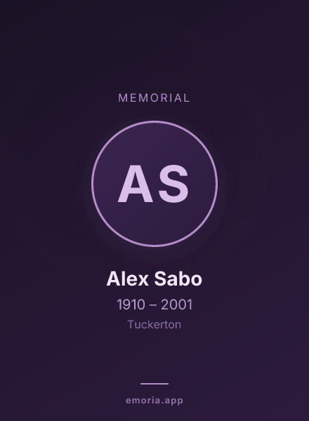 Memorial portrait of Alex Sabo
