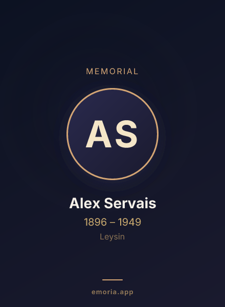 Memorial portrait of Alex Servais