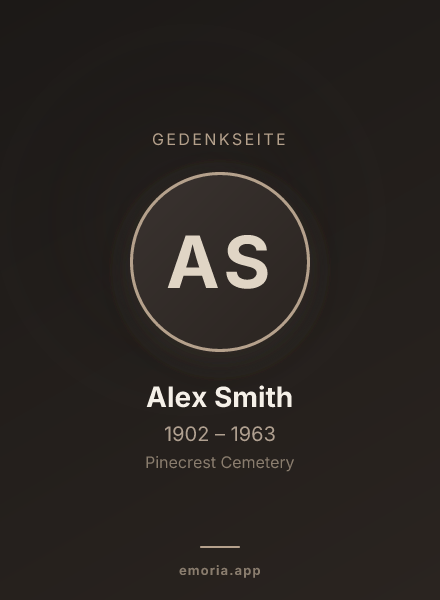 Gedenkportrait von Alex Smith