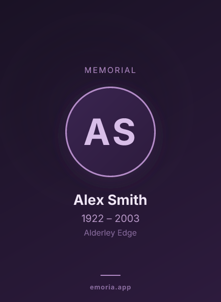Memorial portrait of Alex Smith