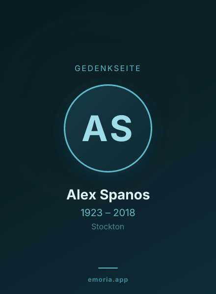 Gedenkportrait von Alex Spanos