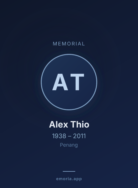 Memorial portrait of Alex Thio