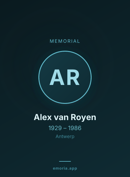 Memorial portrait of Alex van Royen