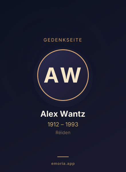 Gedenkportrait von Alex Wantz