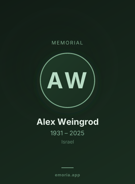 Memorial portrait of Alex Weingrod