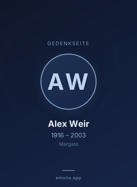 Gedenkportrait von Alex Weir
