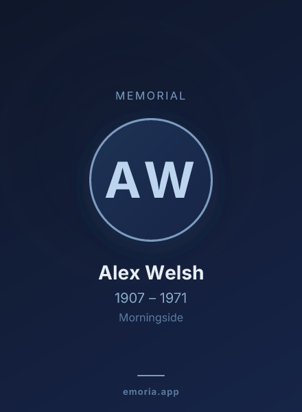 Memorial portrait of Alex Welsh