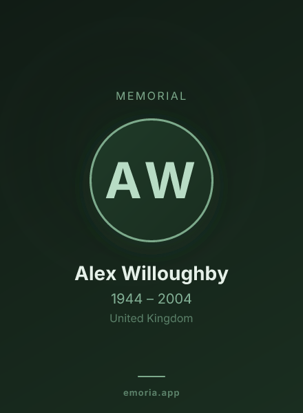 Memorial portrait of Alex Willoughby