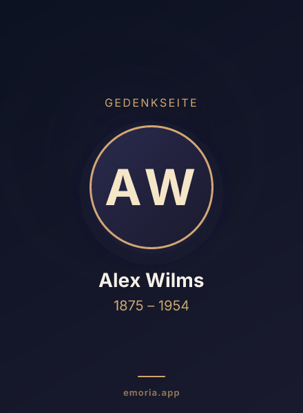 Gedenkportrait von Alex Wilms