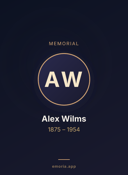 Memorial portrait of Alex Wilms