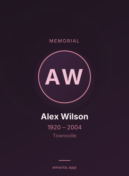 Memorial portrait of Alex Wilson